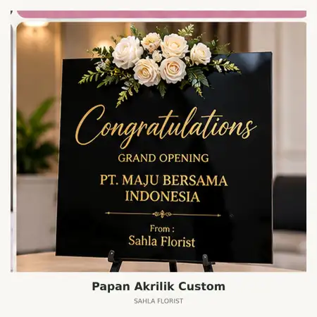 Papan Bunga Akrilik Luwu